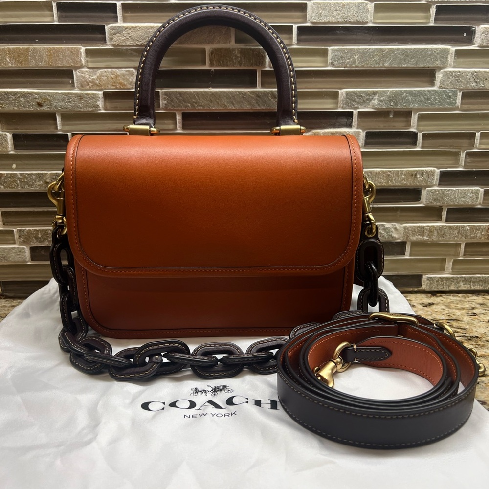 Coach Rogue Top Handle Shoulder Bag Brass/Canyon Multi NWT